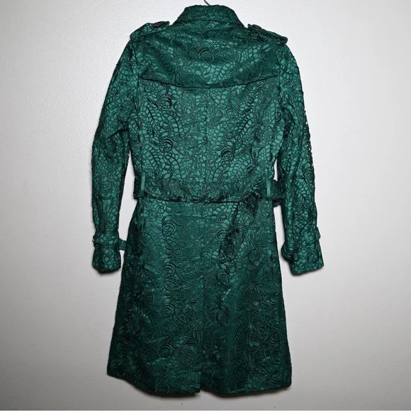 Burberry Emerald Lace Trench Coat - Picture 3 of 13